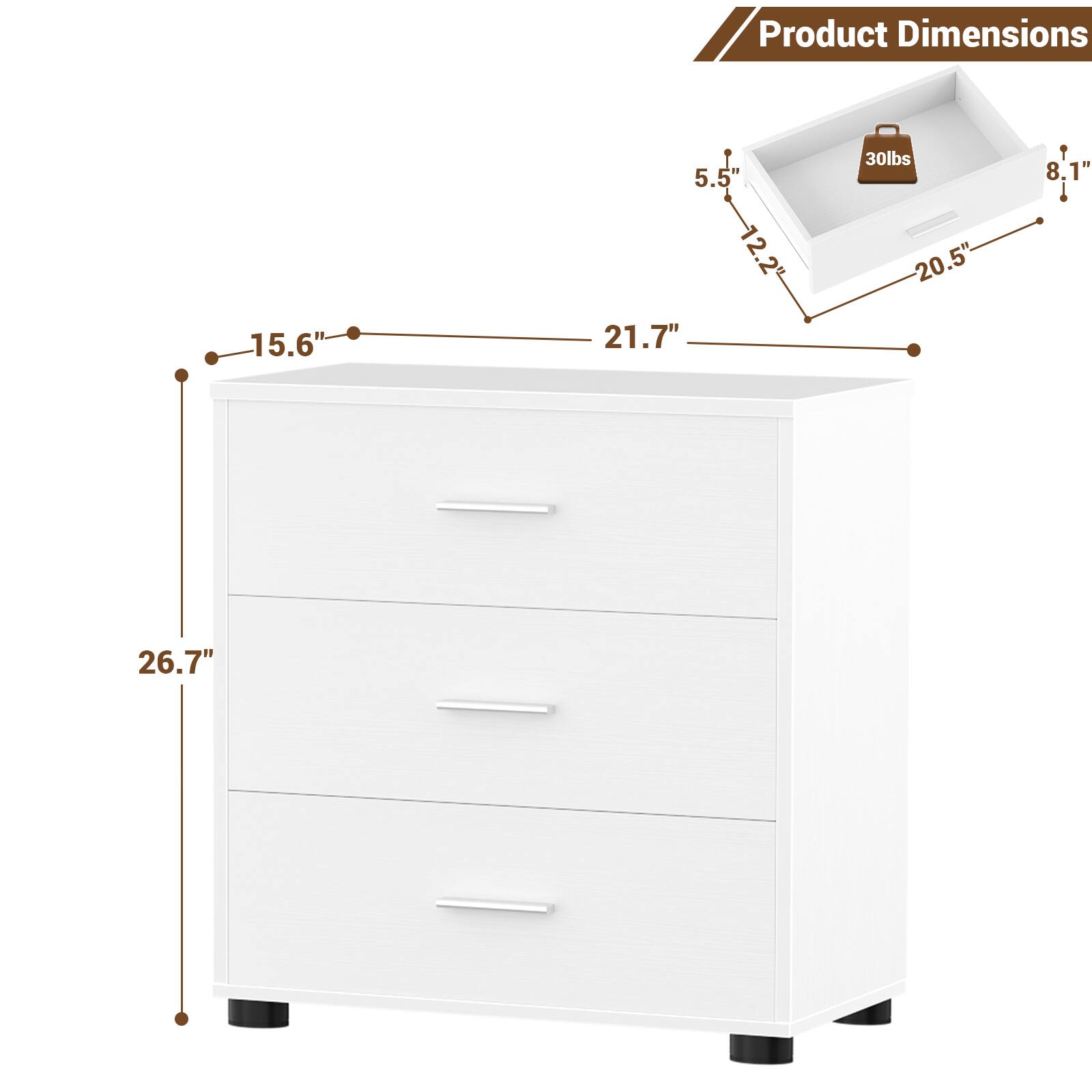 Product Dimensions: 5.5" x 12.2" x 2" | Weight: 30lbs | Overall Dimensions: 20.5" x 15.6" x 21.7" x 26.7"