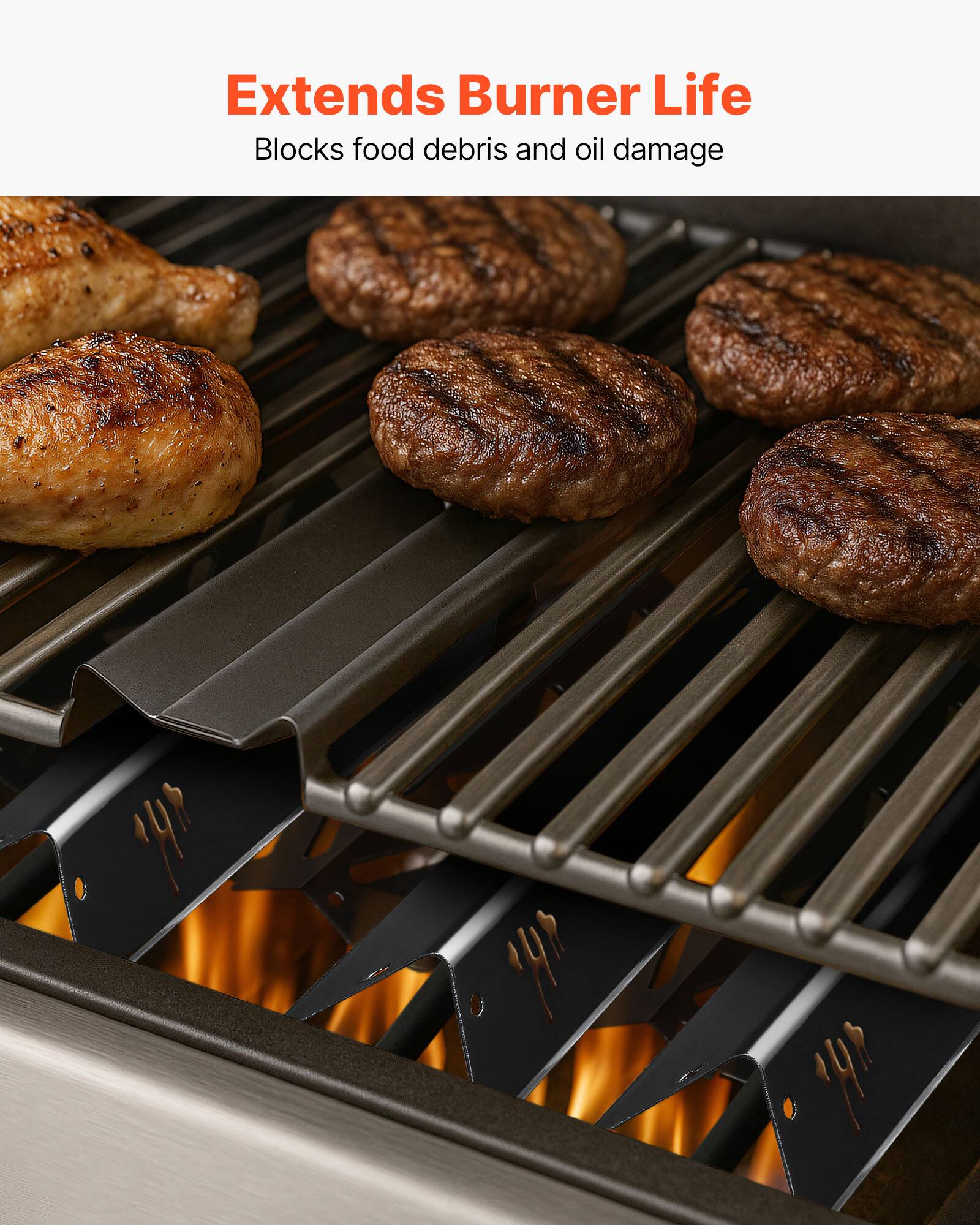 Extends Burner Life  
Blocks food debris and oil damage