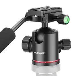 Neewer - Heavy Duty Ball Head with Handle & QR Plate, 360° Panoramic, 17.6lb Load