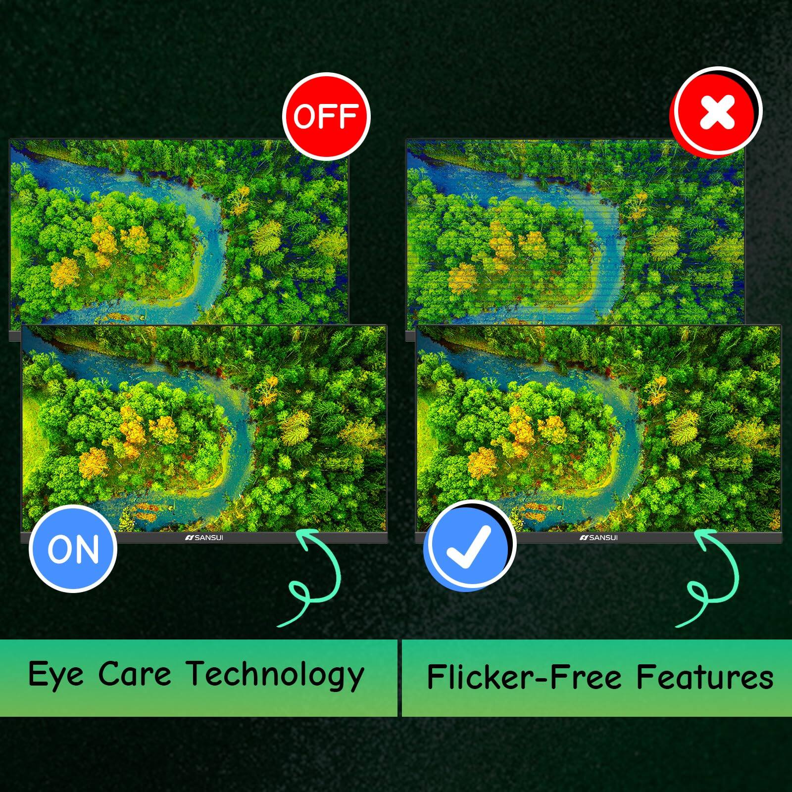 OFF  
Eye Care Technology  
ON  
Flicker-Free Features