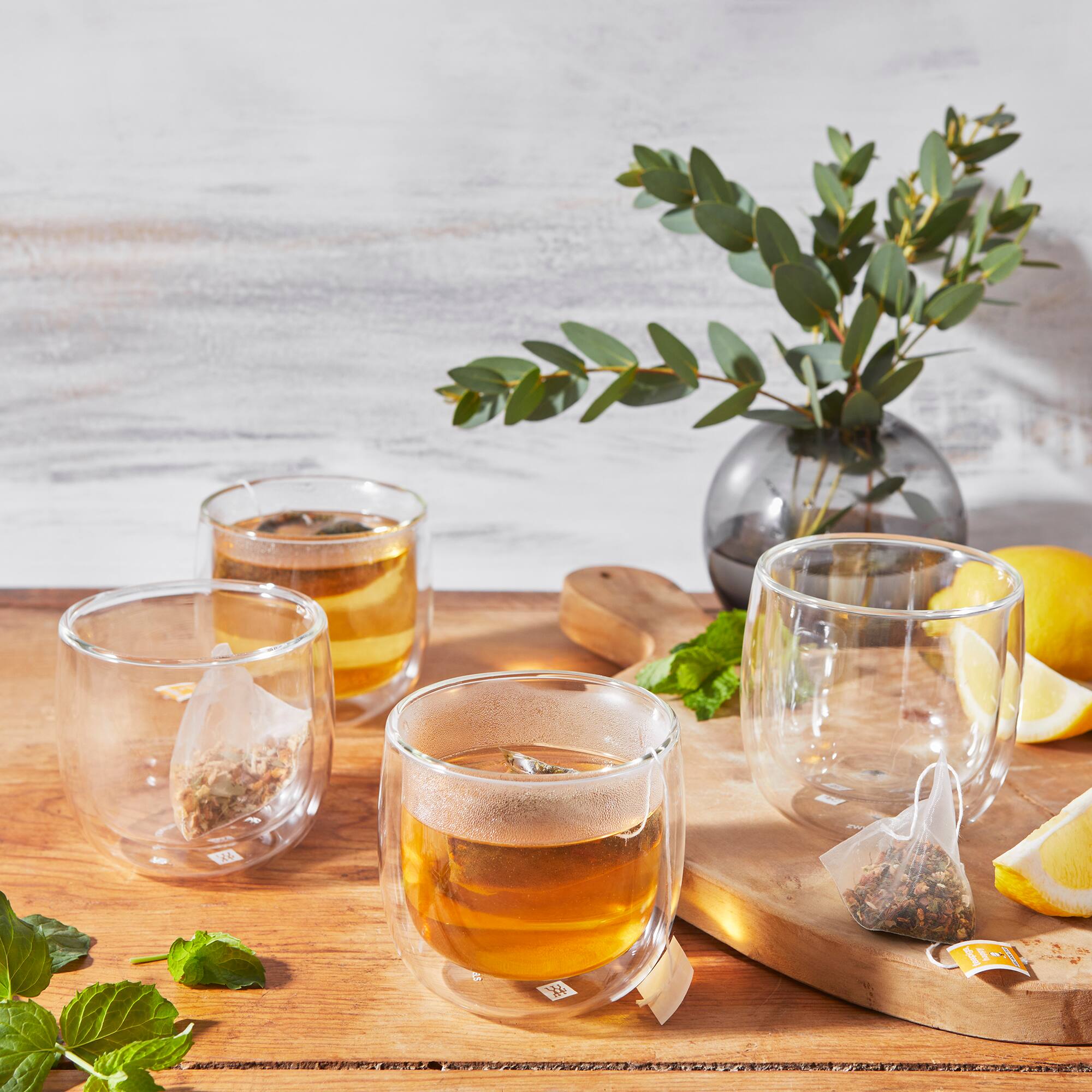 Alt View 2. ZWILLING - ZWILLING Sorrento 4-pc Double-Wall Glass Tea Cup Set - Clear.