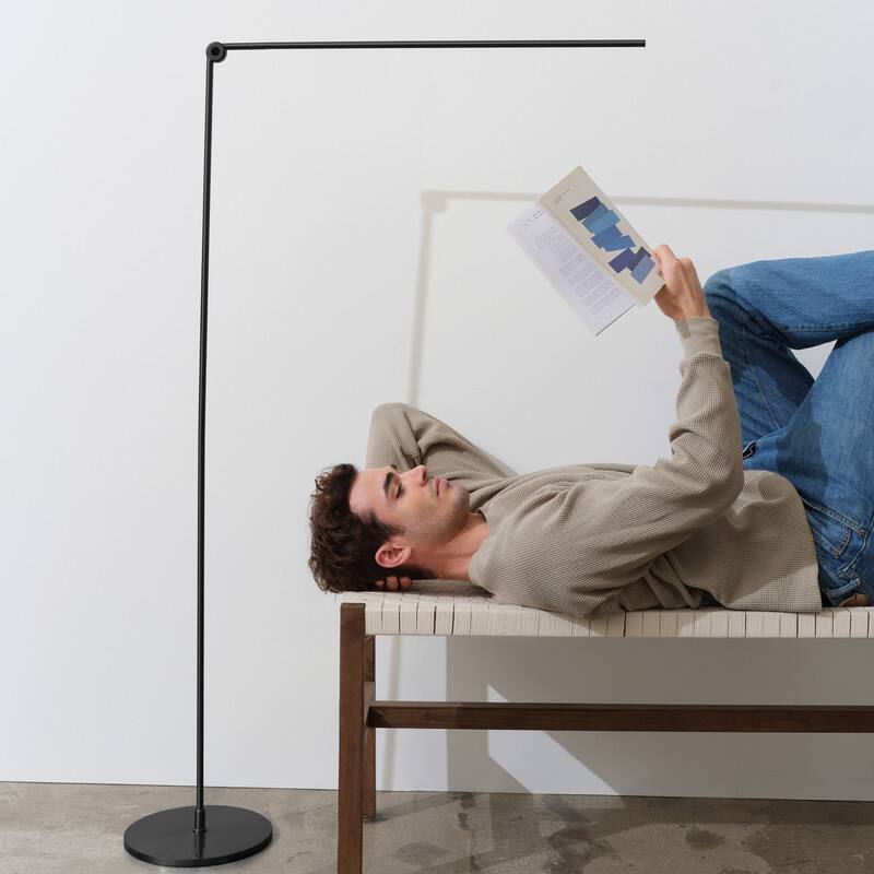 Alt View 7. Brightech - Libra LED Modern Industrial Arc Dimmable Super Bright Floor Lamp with Rotating Height-Adjustable Head - Classic Matte Black.