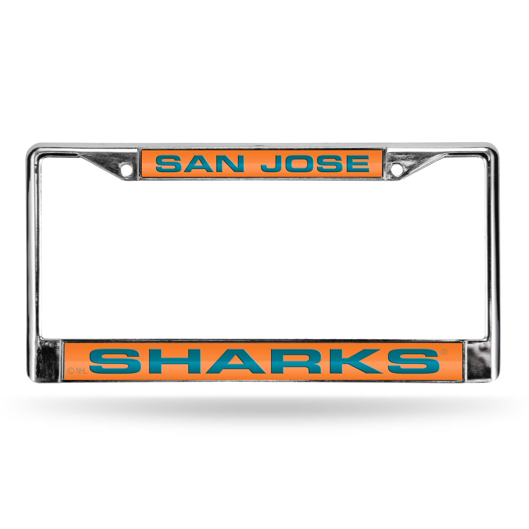 Rico Industries - San Jose Sharks Chrome Metal License Plate Frame Holder - Multi