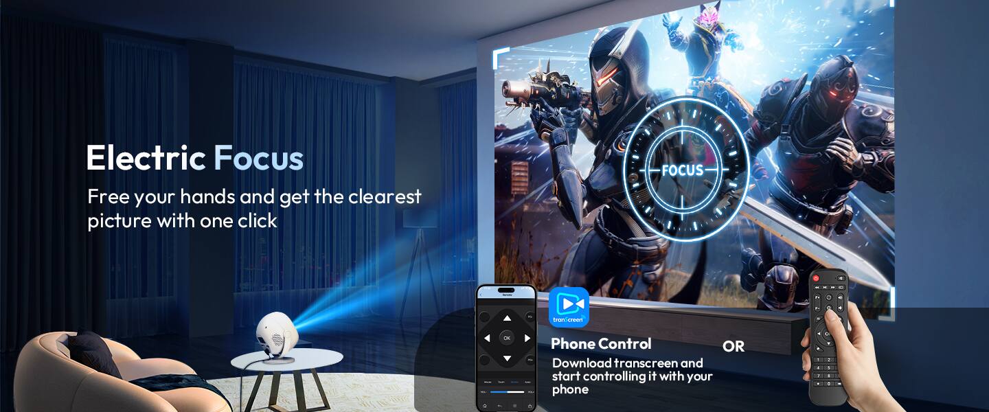 Xgody Gimbal A2 Portable LED Projector 12000 Lumens 720P HD 5G