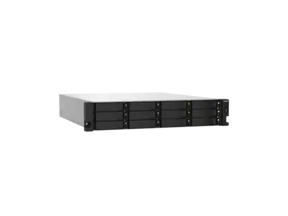 Front. QNAP - TS-1232PXU-RP-4G-US QNAP 2U 12-Bay ARM-based 2.5G &10G NAS - Black.