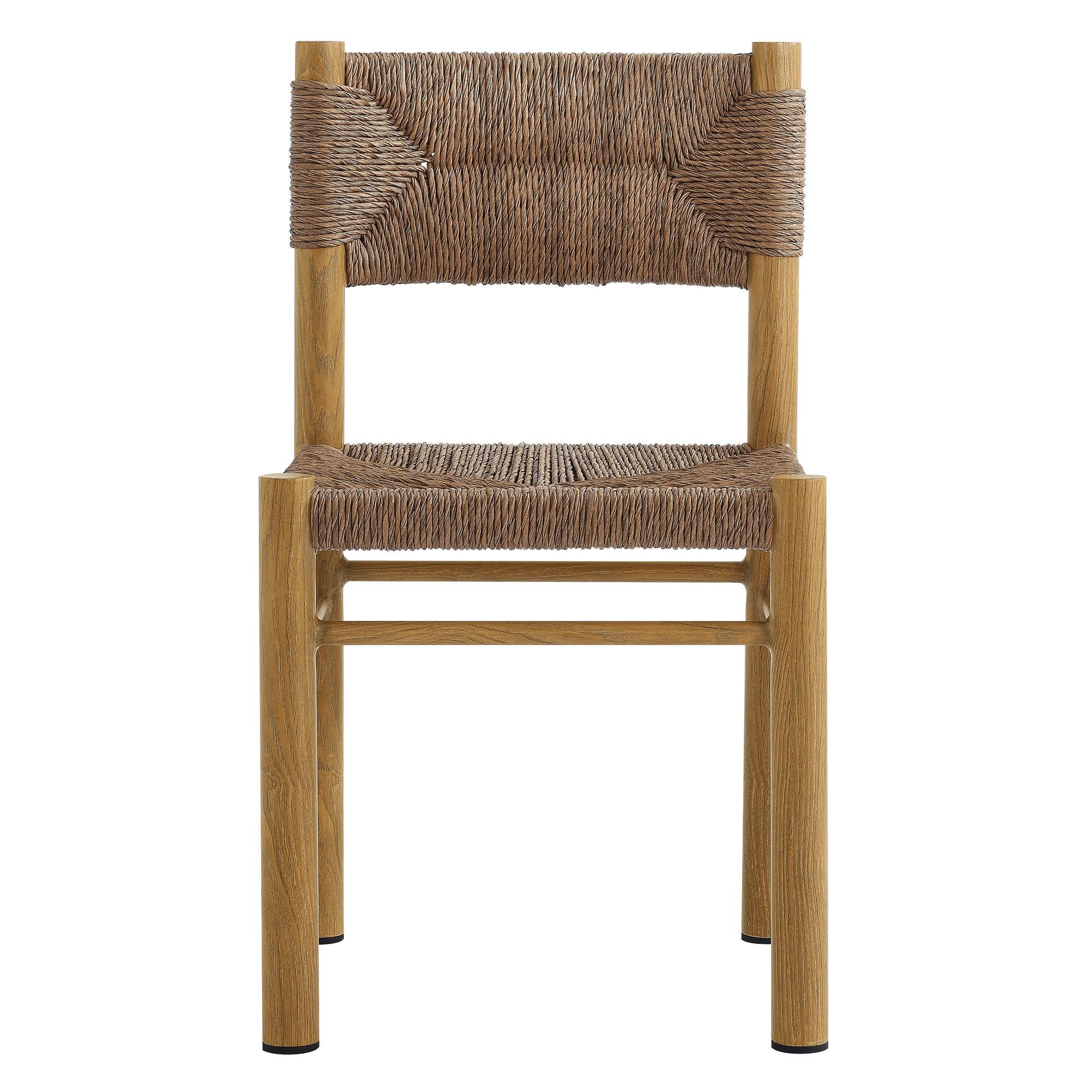 Alt View 6. Modway - Parkland Outdoor Patio Rattan and Aluminum Dining Side Chairs Set of 2 by Modway - Natural.