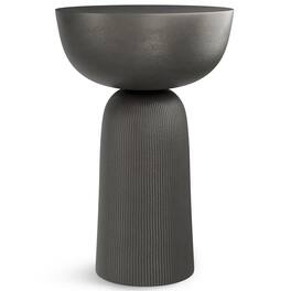 Simpli Home - Hughes Contemporary 14 inch Wide Cast Aluminum Side Table, Fully Assembled - Black Nickel