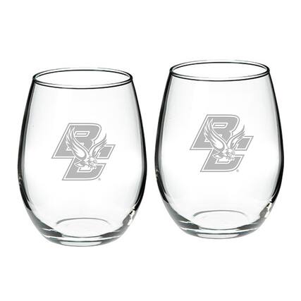 Front. Jardine - Boston College Eagles 2-Piece 21oz. Stemless Wine Glass Set - Multicolor.