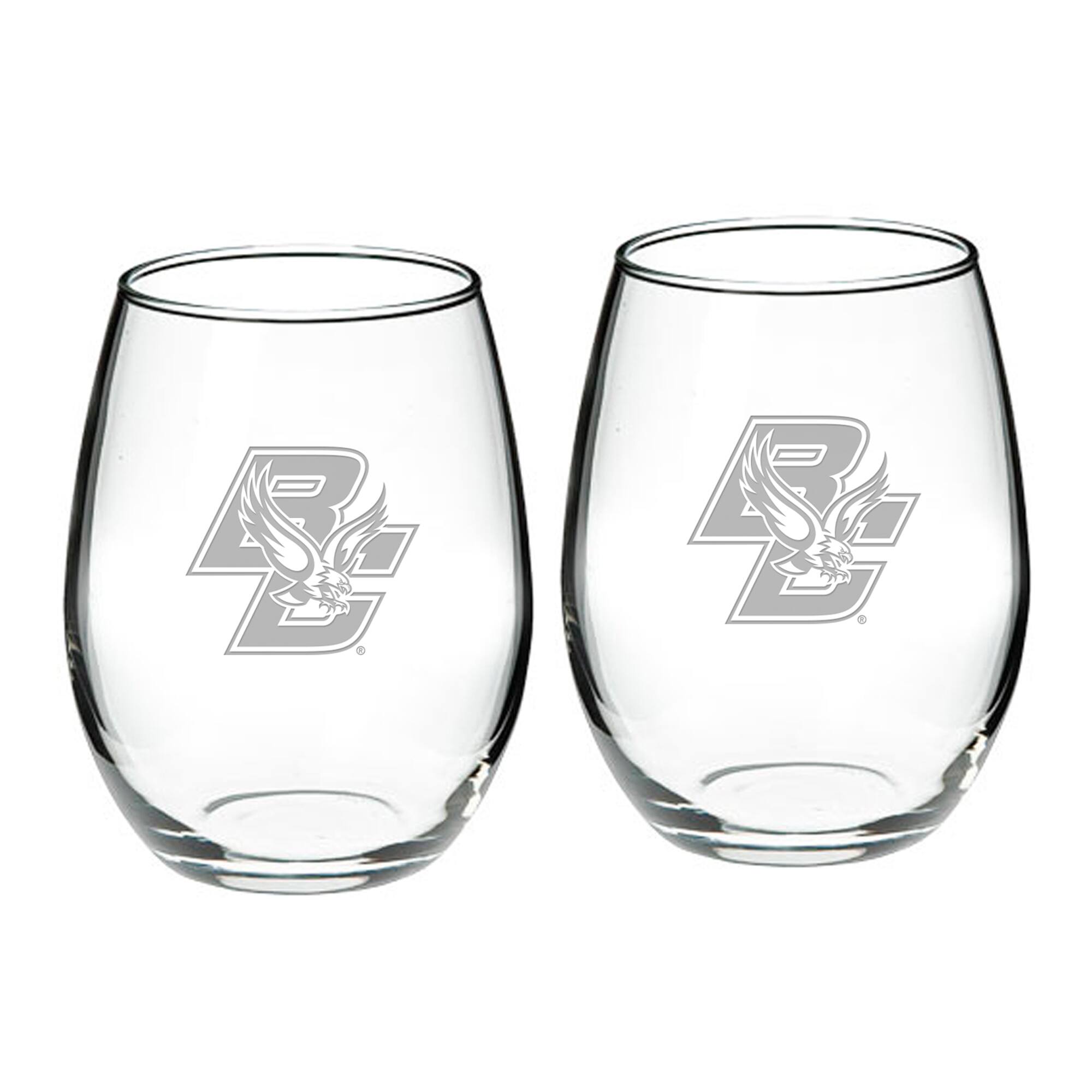 Front. Jardine - Boston College Eagles 2-Piece 21oz. Stemless Wine Glass Set - Multicolor.