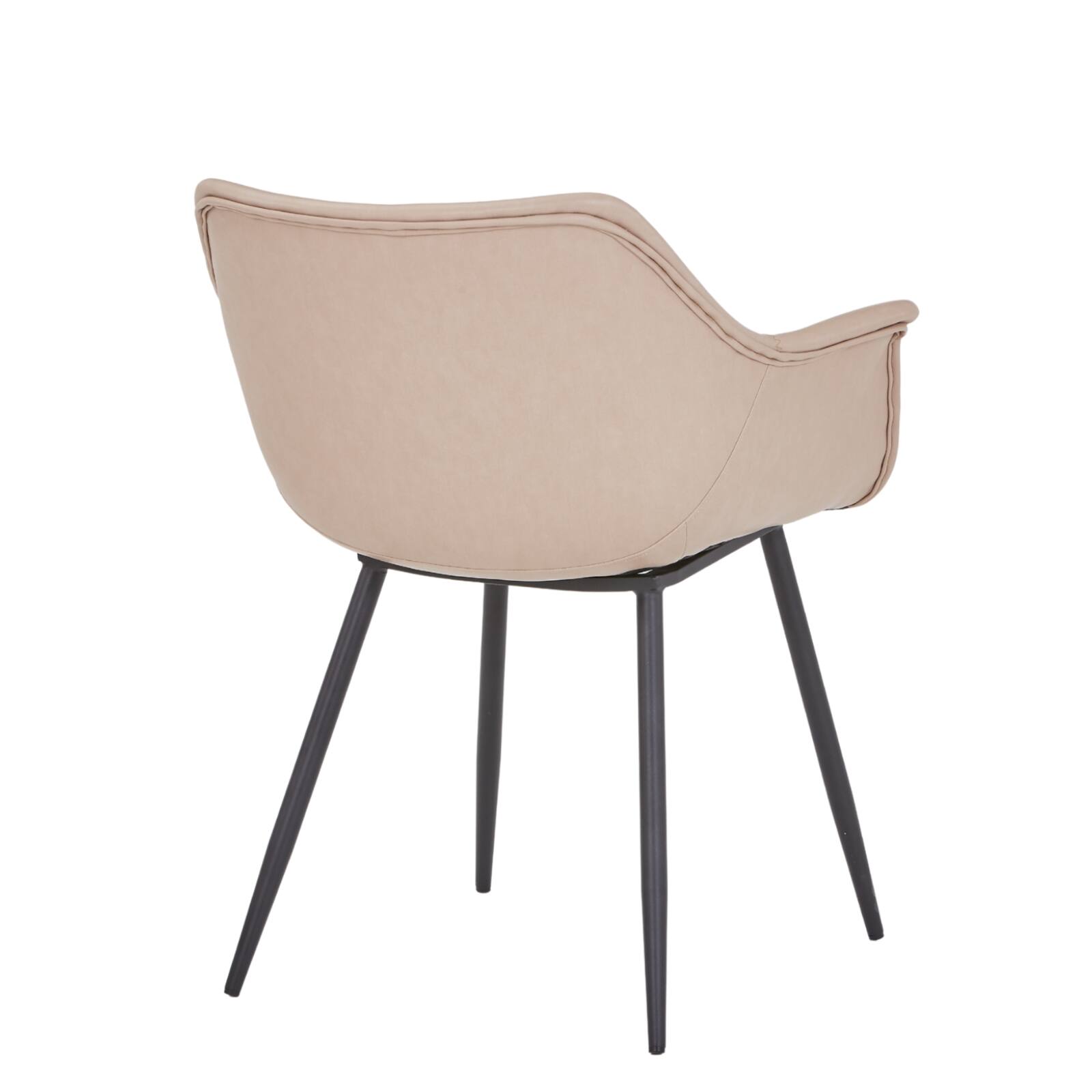 Alt View 8. LeisureMod - Markley Modern Distressed Leather Dining Chair with Iron Legs - Taupe.