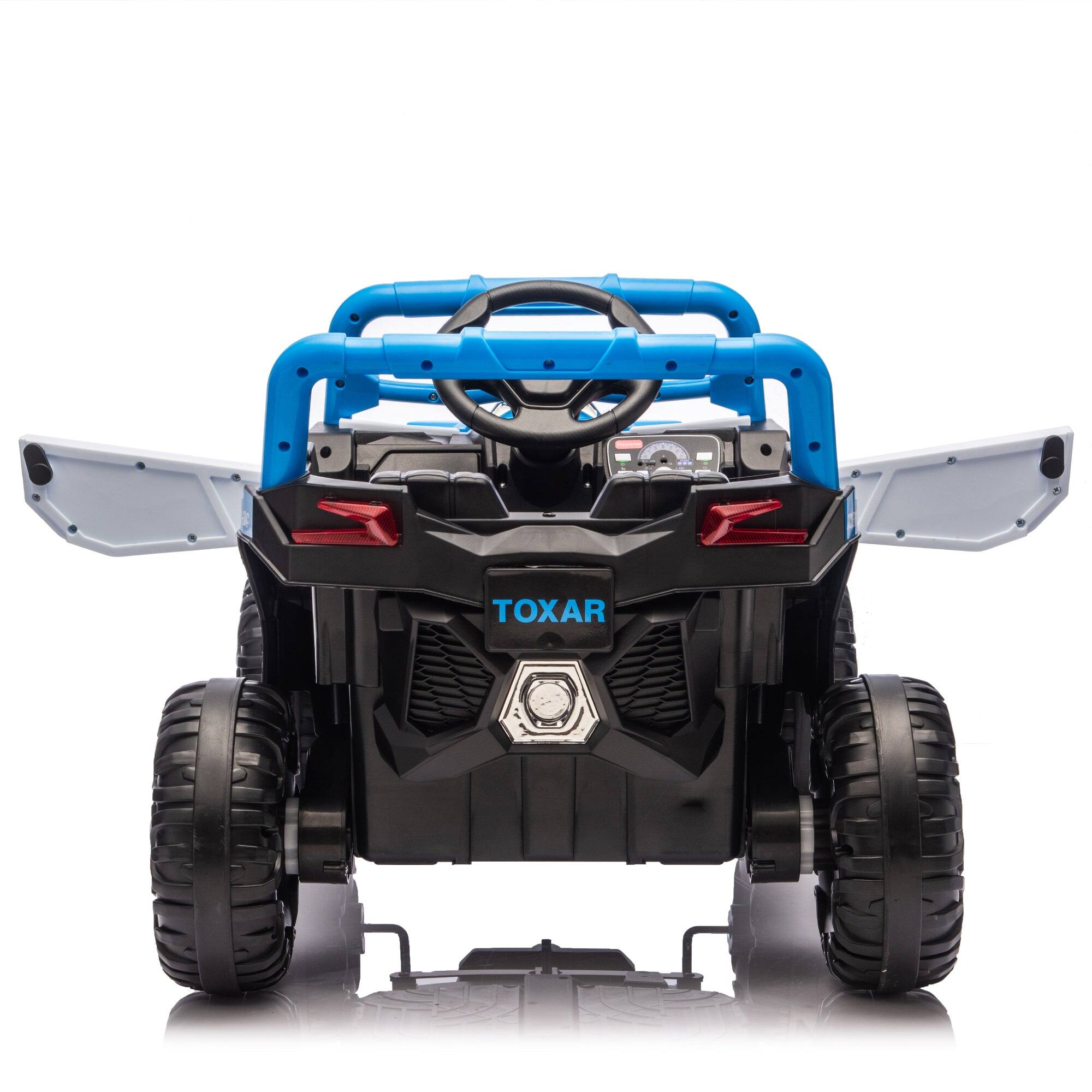 Alt View 9. BreeBe - 12V Kids Ride-On UTV with 2.4G Parental Remote, Slow Start, Swing, Shock Absorbers, LED Lights, Music, Ages 3-5 - Blue.