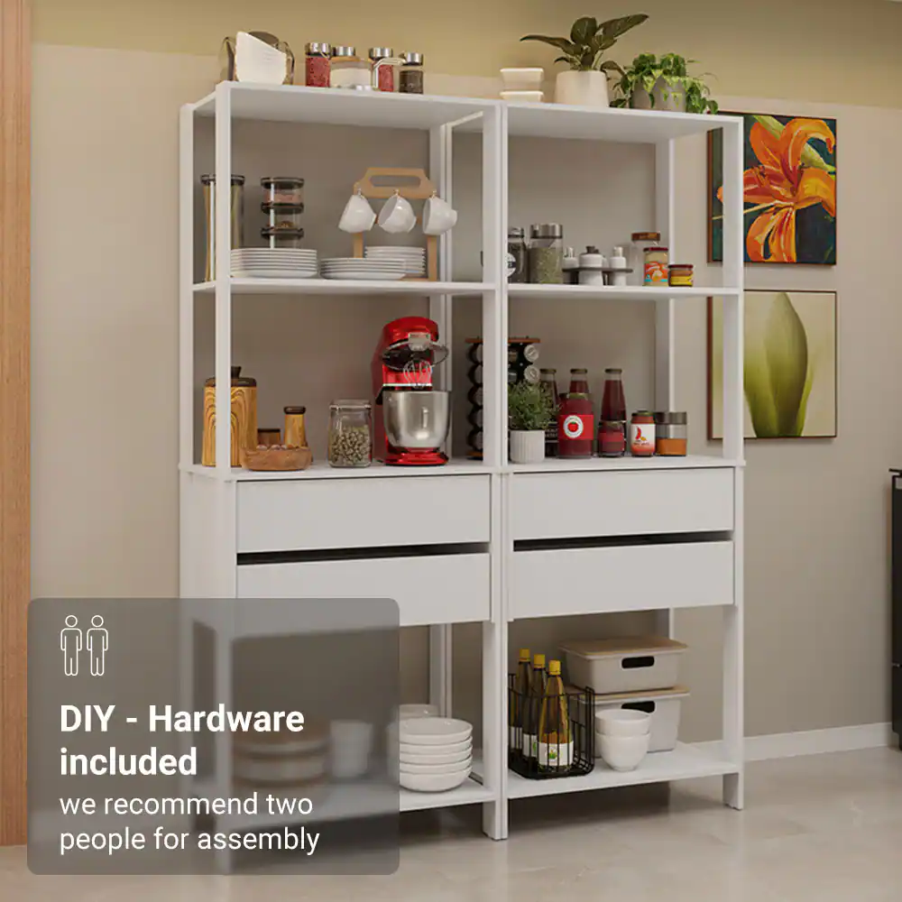 DIY - Hardware included  
we recommend two people for assembly