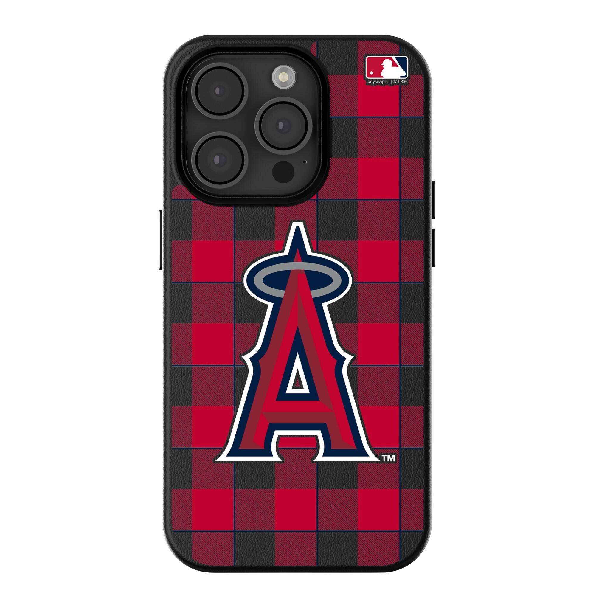 Keyscaper - MLB - Los Angeles Angels Plaid Magnetic Bump iPhone Case - 16 - Black price history on PriceWatchPro