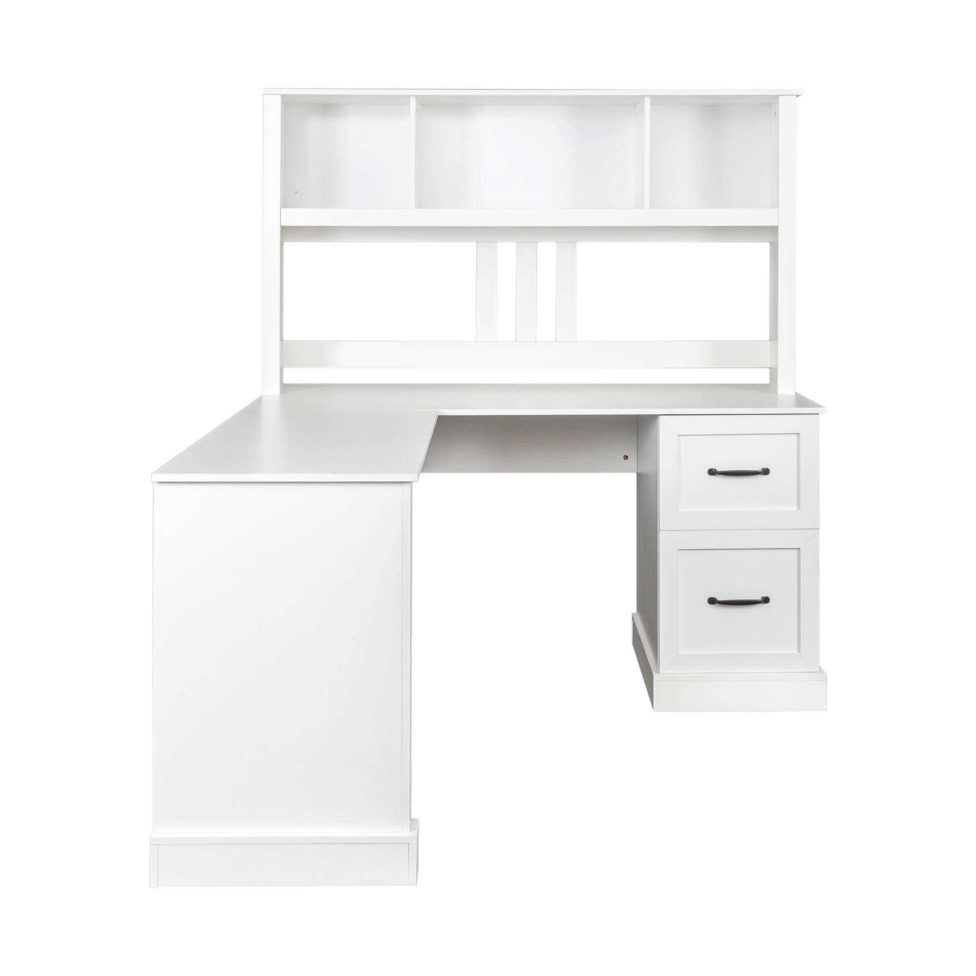 Alt View 10. Tiramisubest - Home Office Computer Desk with Hutch, Antiqued White finish - White.