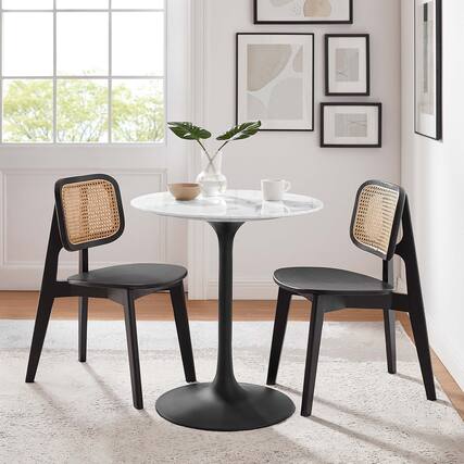 Front. Modway - Lippa Round 28" Dining Table - Black White.