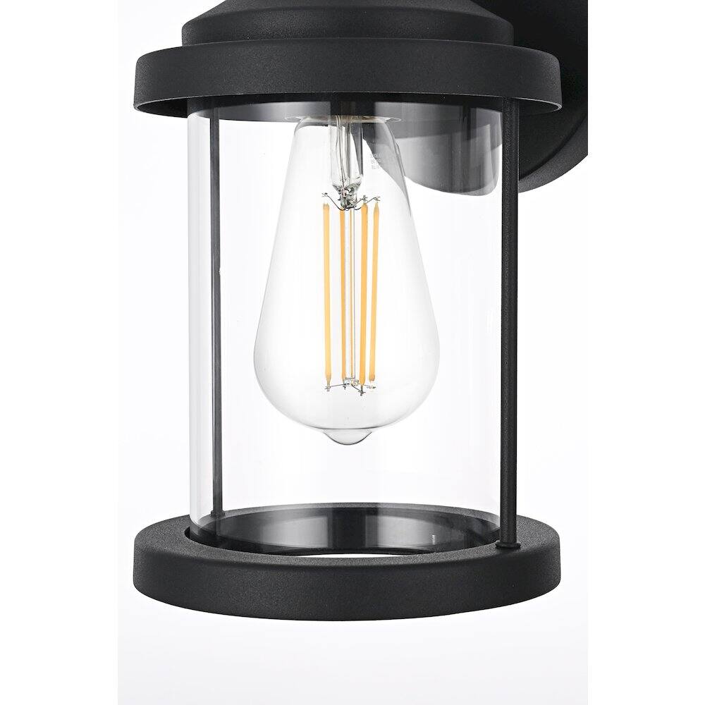 Alt View 2. Elegant Lighting - Roy 6 Inch Outdoor Wall Sconce In Black - Black.