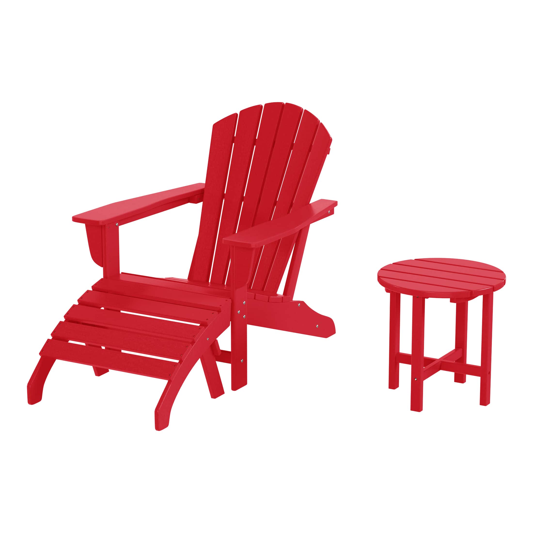 WestinTrends - Dylan Outdoor Adirondack Chair With Ottoman And Side Table 3-Piece Set - Red price history on PriceWatchPro