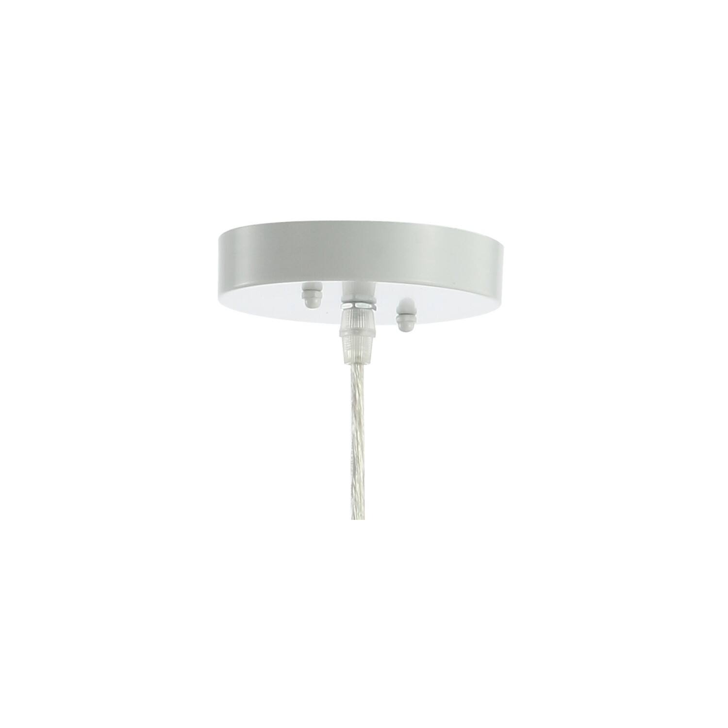 Alt View 5. Jonathan Y - Luna 15.75" 1-Light Bohemian Modern Woven Rattan/Iron LED Pendant, White - White.