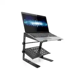 Pyle - Portable Adjustable Laptop Stand - 6.3 to 10.9 Inch Standing Table Monitor or Computer Desk Workstation Riser - Black