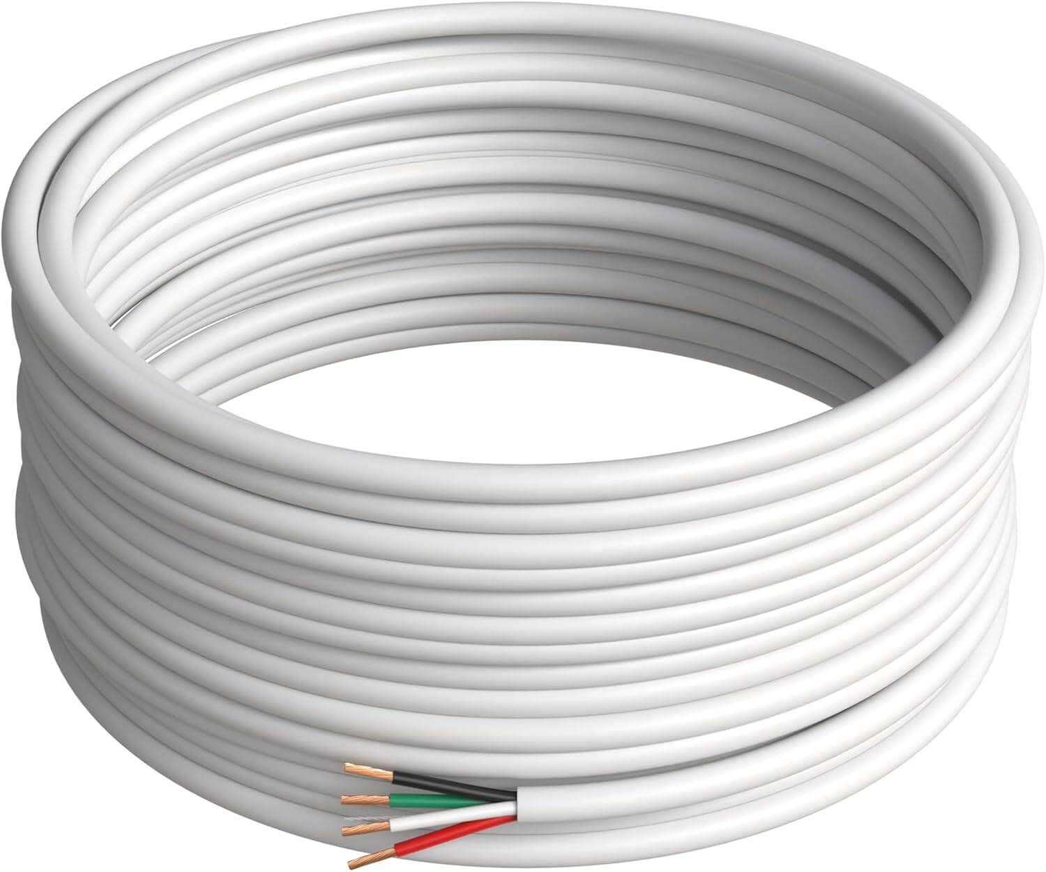 Alt View 3. Cables Direct Online - 500FT 18/4 Speaker Wire CL2 Rated Indoor CCA (Copper-Clad Aluminum) 18AWG 4-Conductor Cable Home Theater In-Wall White - White.