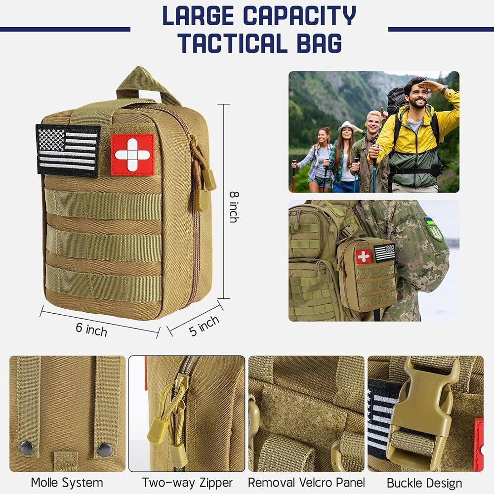 LARGE CAPACITY TACTICAL BAG

- 8 inch
- 6 inch
- 5 inch

Features:
- Molle System
- Two-way Zipper
- Removal Velcro Panel
- Buckle Design