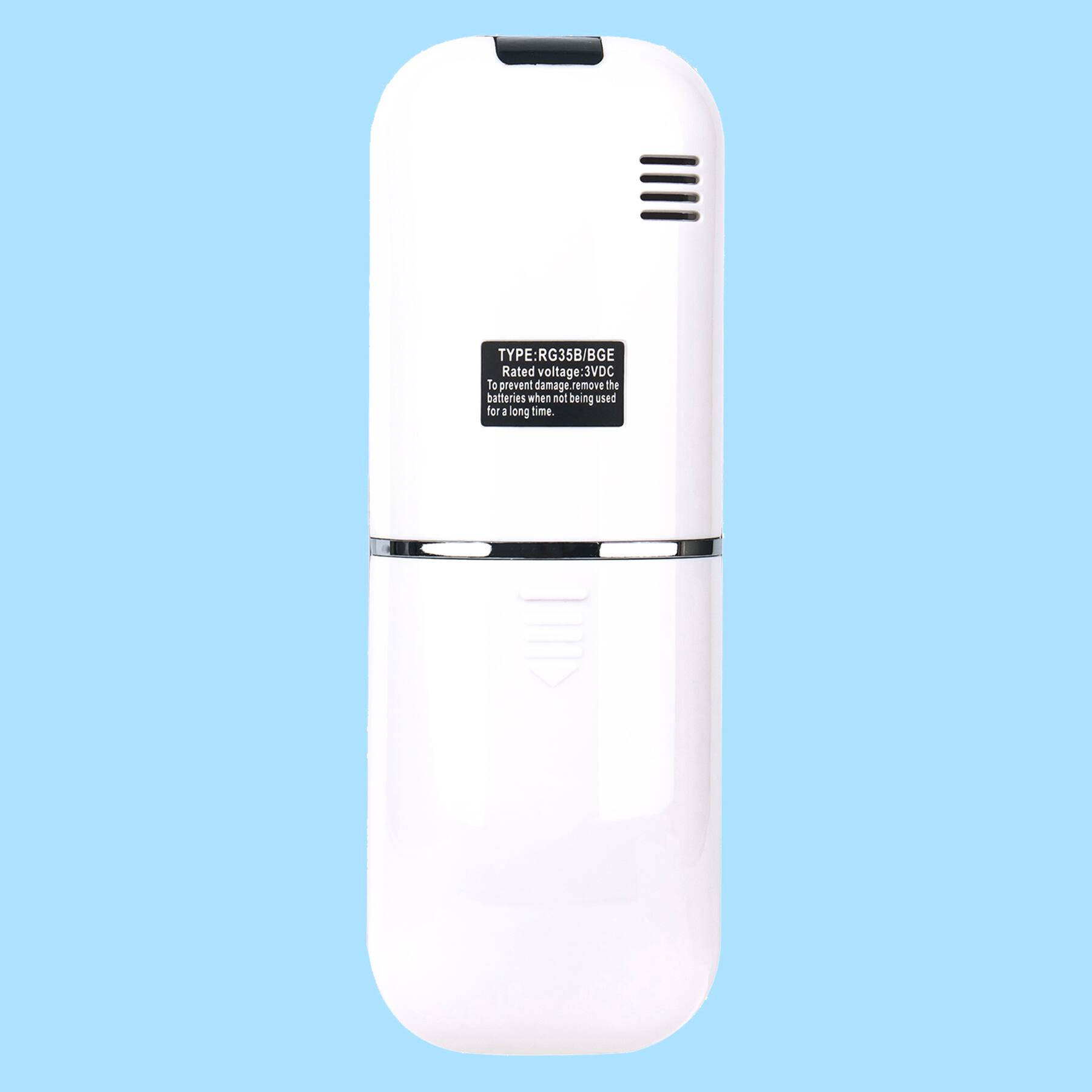 TYPE: RG35B/BGE  
Rated voltage: 3VDC  
To prevent damage, remove the batteries when not being used for a long time.