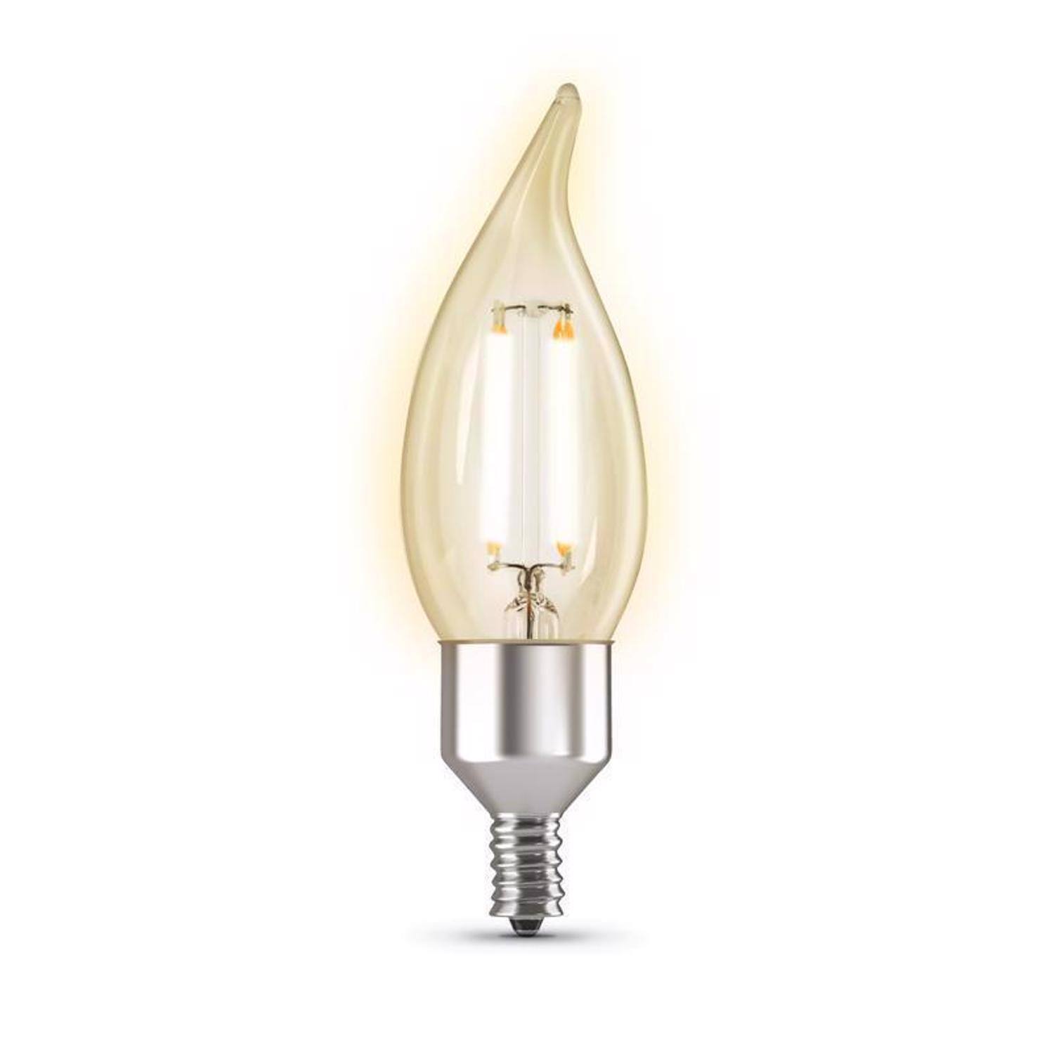 Angle. FEIT ELECTRIC - Feit Smart Home CA10 (Flame Tip) E12 (Candelabra) Smart-Enabled LED Bulb Soft White 40 Watt Equivale.