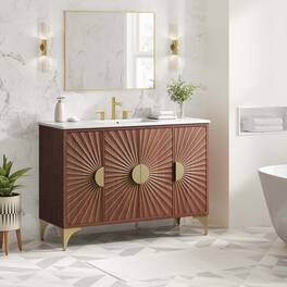 Daylight Bathroom Vanity Basin Included by Modway - White Walnut