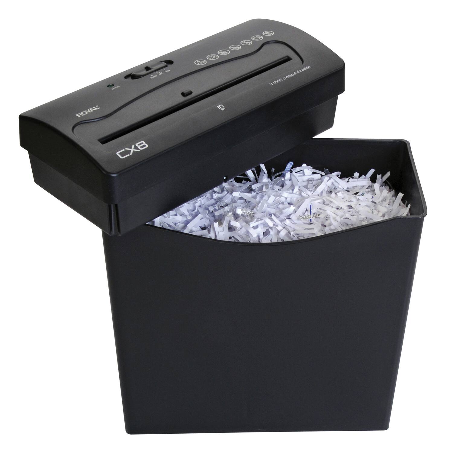 C - - - - ROYAL CX8  
dedds Botheetrosser 1 -otot CrssciA  
8 Sheet Crosscut Shredder