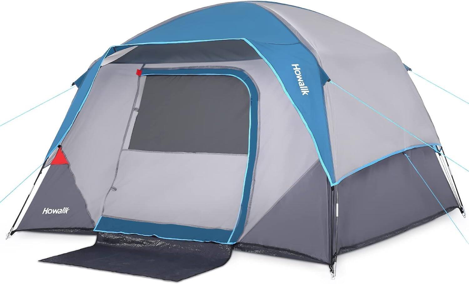 Homhougo - Camping Tent, Tent for Camping, Easy Set up Camping Tent 4 Person and 6 Person for Hiking Backpacking - ‎Light Blue