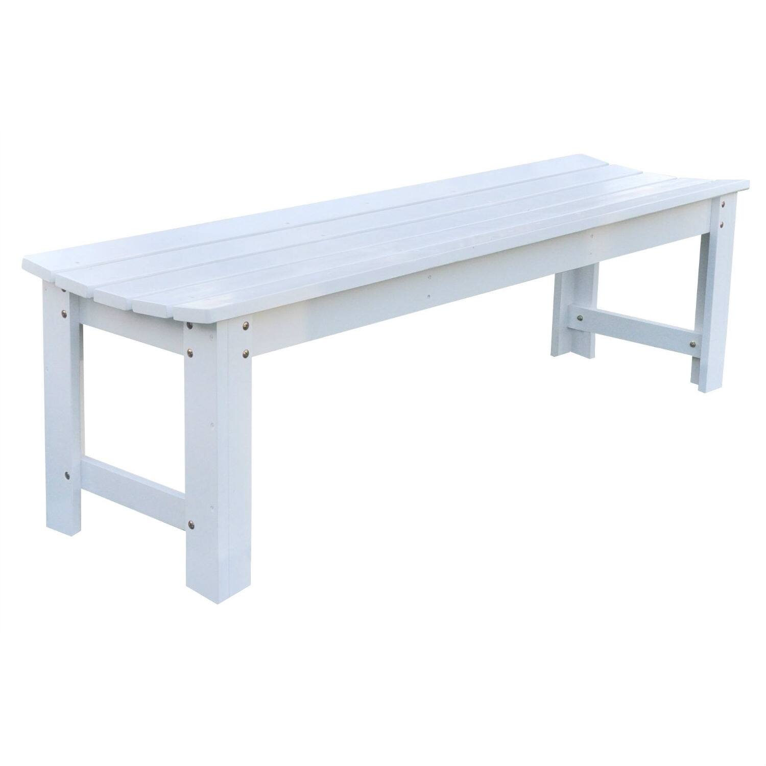 Hivvago - 5-Ft Backless Outdoor Garden Bench in Cedar Wood - White