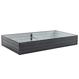 Mondawe - 8x4x1FT Planter Galvanized Raised Garden Beds - Black