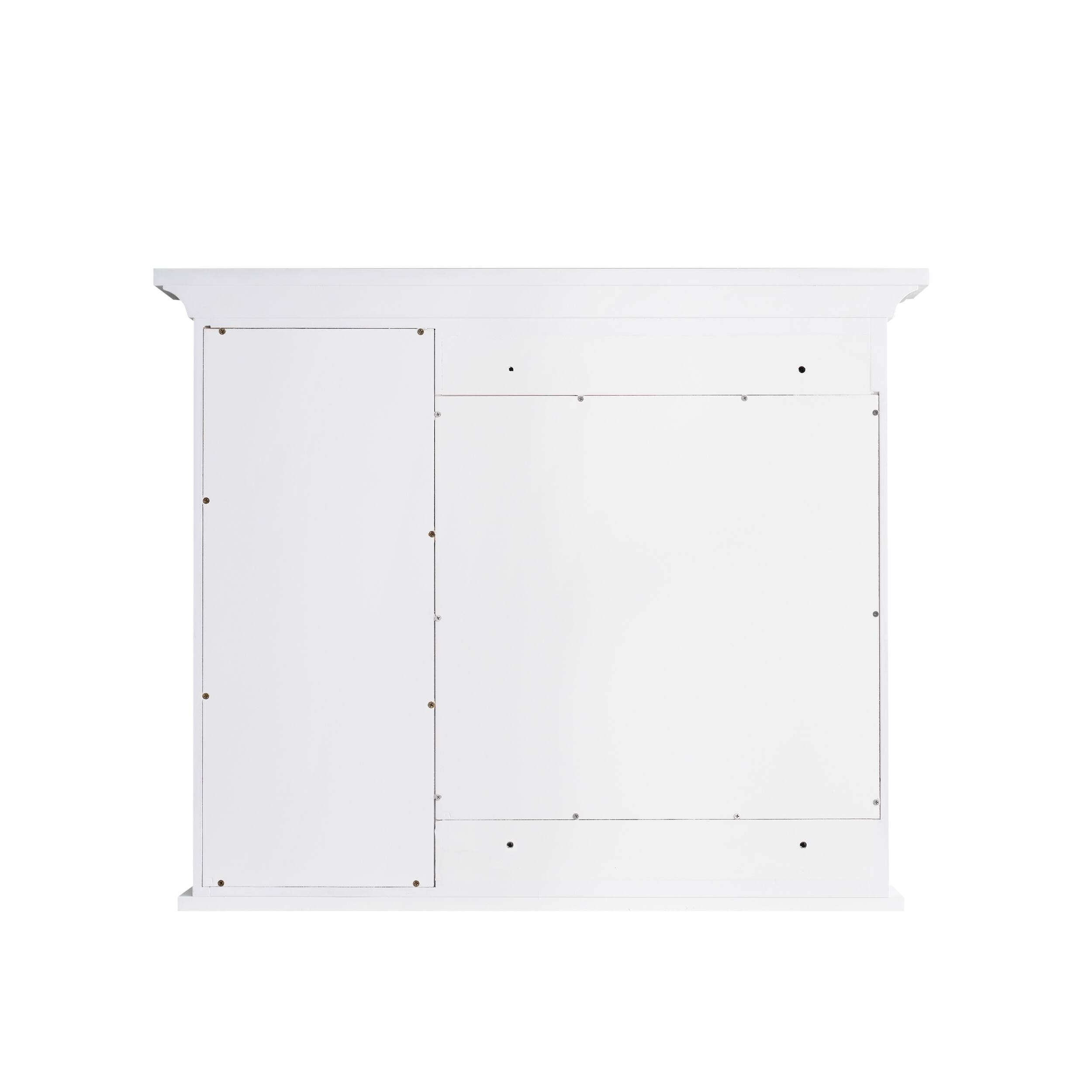 Alt View 7. WELLFOR - 36 in. W x 30 in. H Rectangular Solid Wood Medicine Cabinet with Mirror - White.