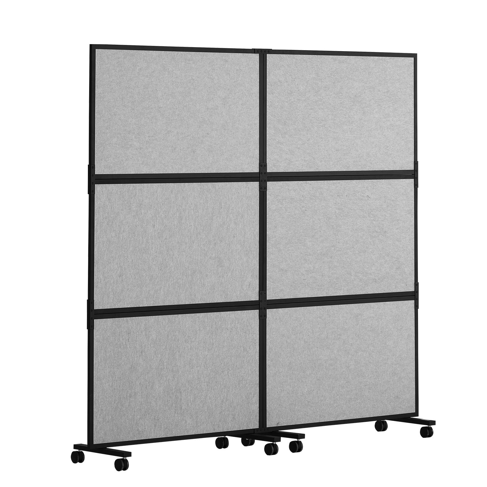 Alt View 5. VEVOR - Office Divider, 2 Panel Office Partition, Freestanding Office Divider Wall Partition & Privacy Divider Reduce Noise - Light Gray.