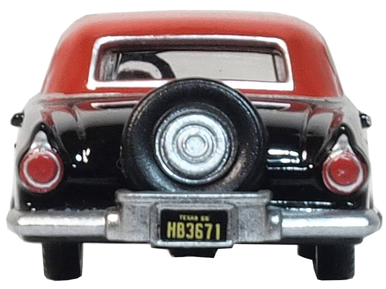 Back. Oxford Diecast - 1956 Ford Thunderbird Raven Black with Fiesta Red Top 1/87 (HO) Scale Diecast Model Car by Oxford Diecast - Black With Fiesta Red.