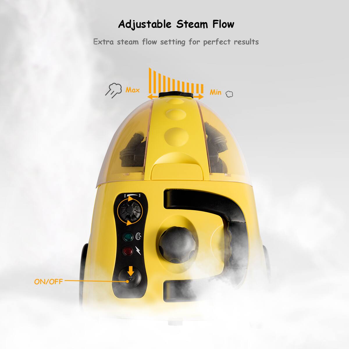 Adjustable Steam Flow  
Extra steam flow setting for perfect results  
Max  
Min  
ON/OFF