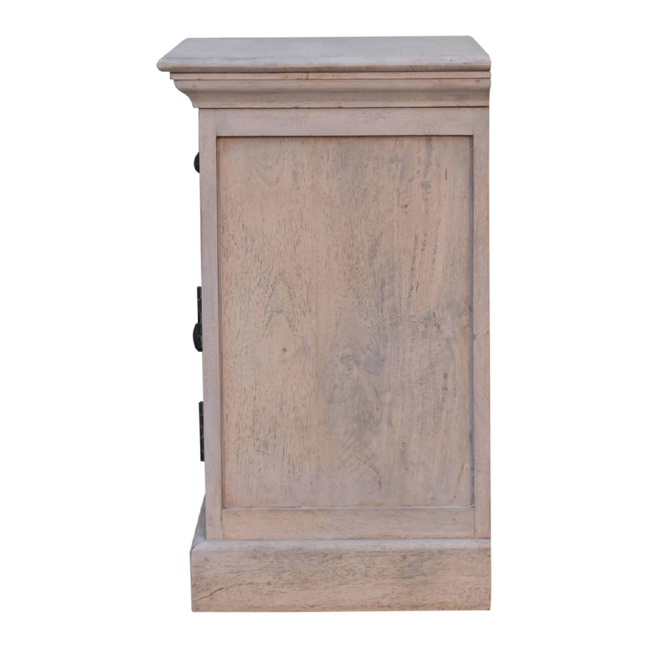 Alt View 6. Artisan Furniture - Artisan Furniture Solid Wood Glazed Stone Nightstand, 1 drawer, 1 Storage, Antique White - White.