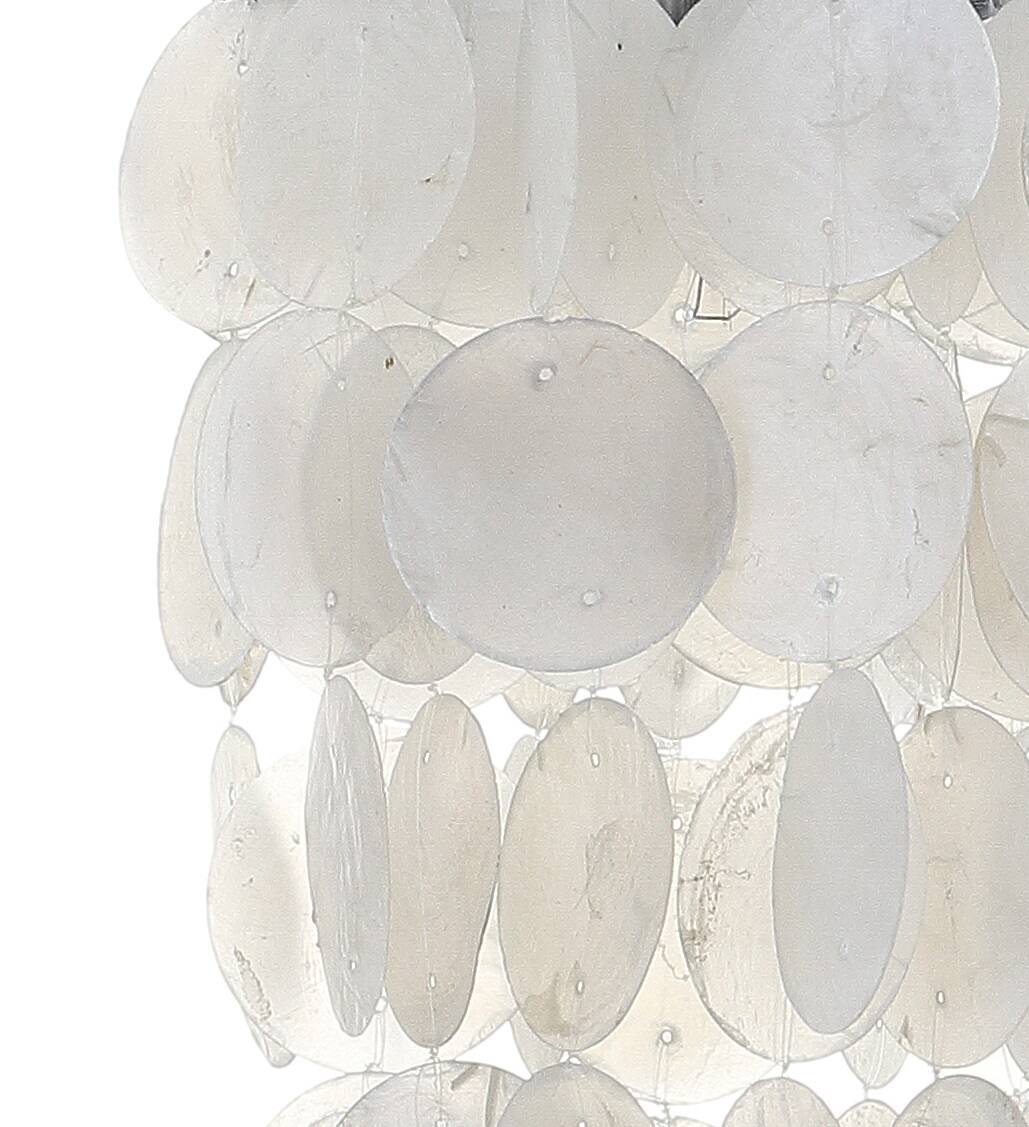 Alt View 3. Jonathan Y - Cayla 7" Seashell LED Pendant, White/Chrome - White.