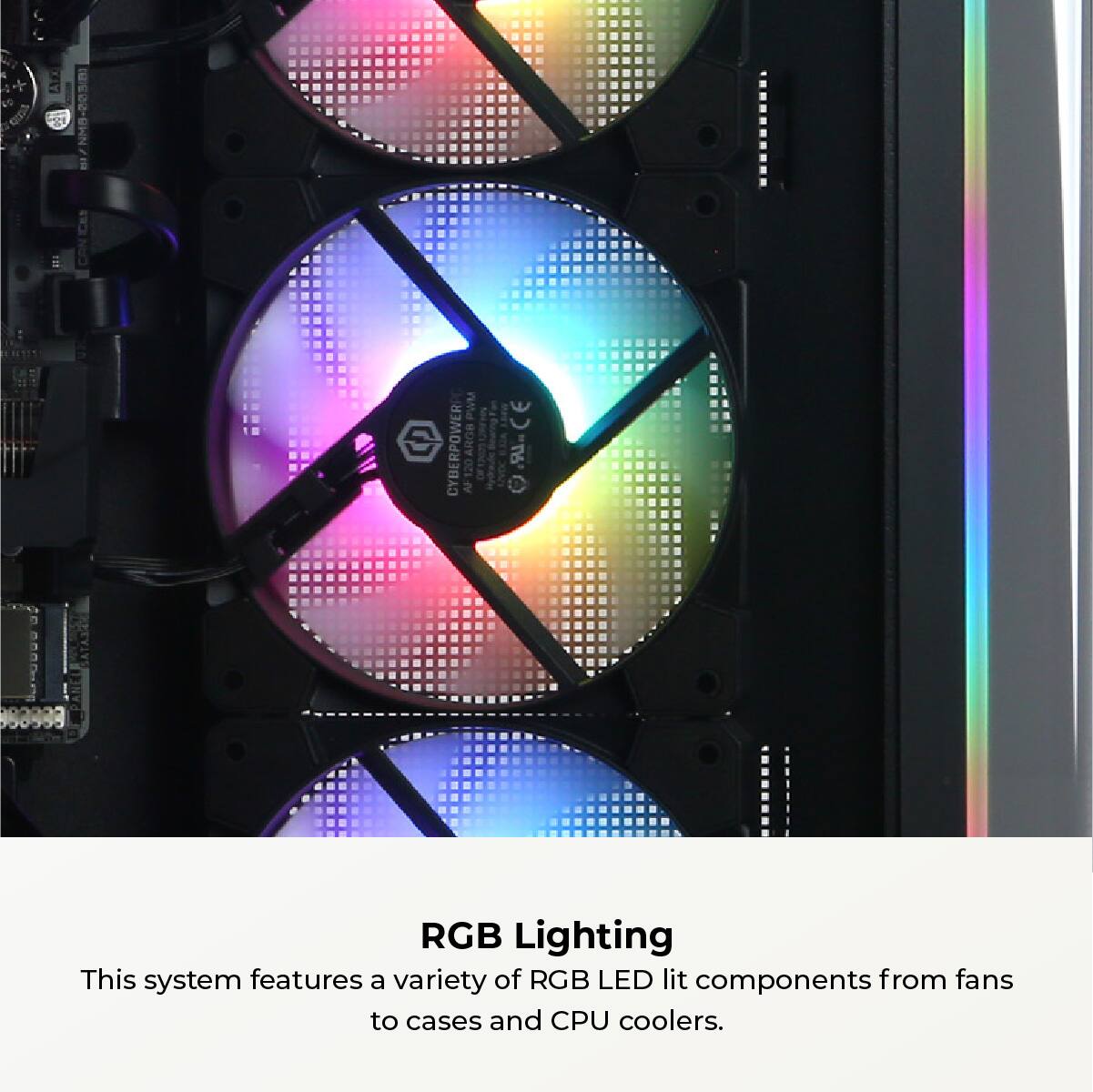 This system features a variety of RGB LED lit components from fans to cases and CPU coolers.