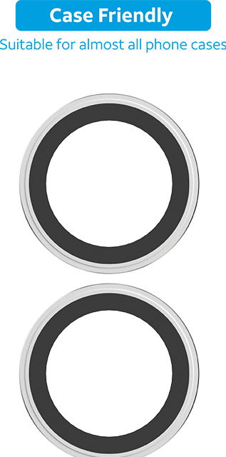 AT&T - Protection Glass Camera Protector Rings For iphone 16/16 Plus - Silver Metallic