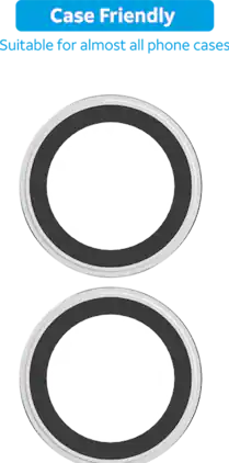 AT&T - Protection Glass Camera Protector Rings For iphone 16/16 Plus - Silver Metallic
