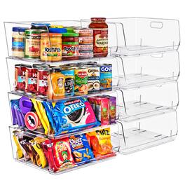 Sorbus - Stackable Storage Bins Open Front, Pantry Bins for Storage and Organization (Large 8 Pack) - Clear