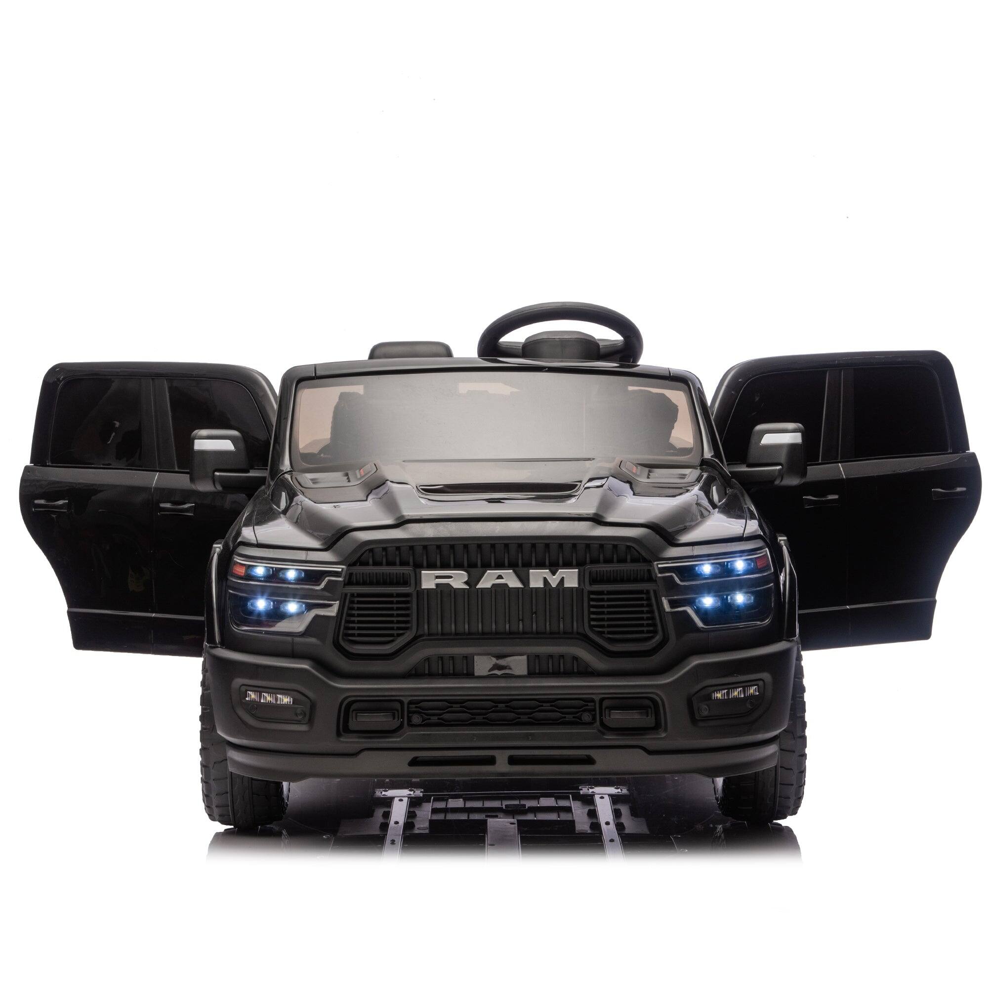 Alt View 10. BreeBe - 24V 160W Dodge RAM 2500 Kids Ride-On Truck, 2-Seater, Remote Control, 2WD, Suspension, Music, Bluetooth, USB, Ages 3-6 - Black.
