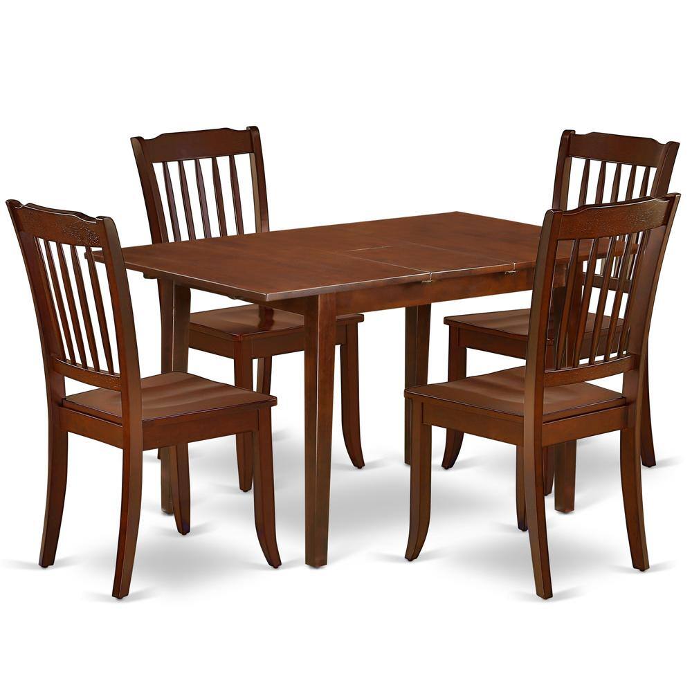 Back. East West Furniture - Dining Room Set Mahogany - Brown.