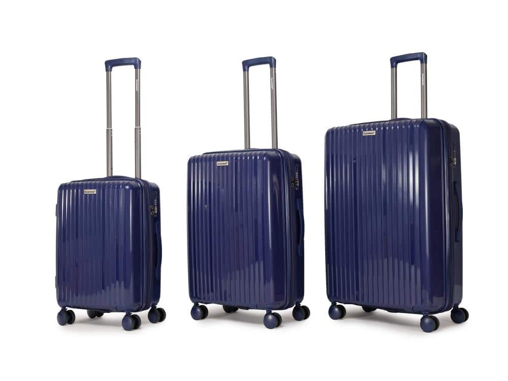 BreeBe - Luggage Sets 3 Piece,Luggage Set PP Material Travel Suitcase Set With Spinner Wheels for Men Women, 20''/24''/28'' - Blue