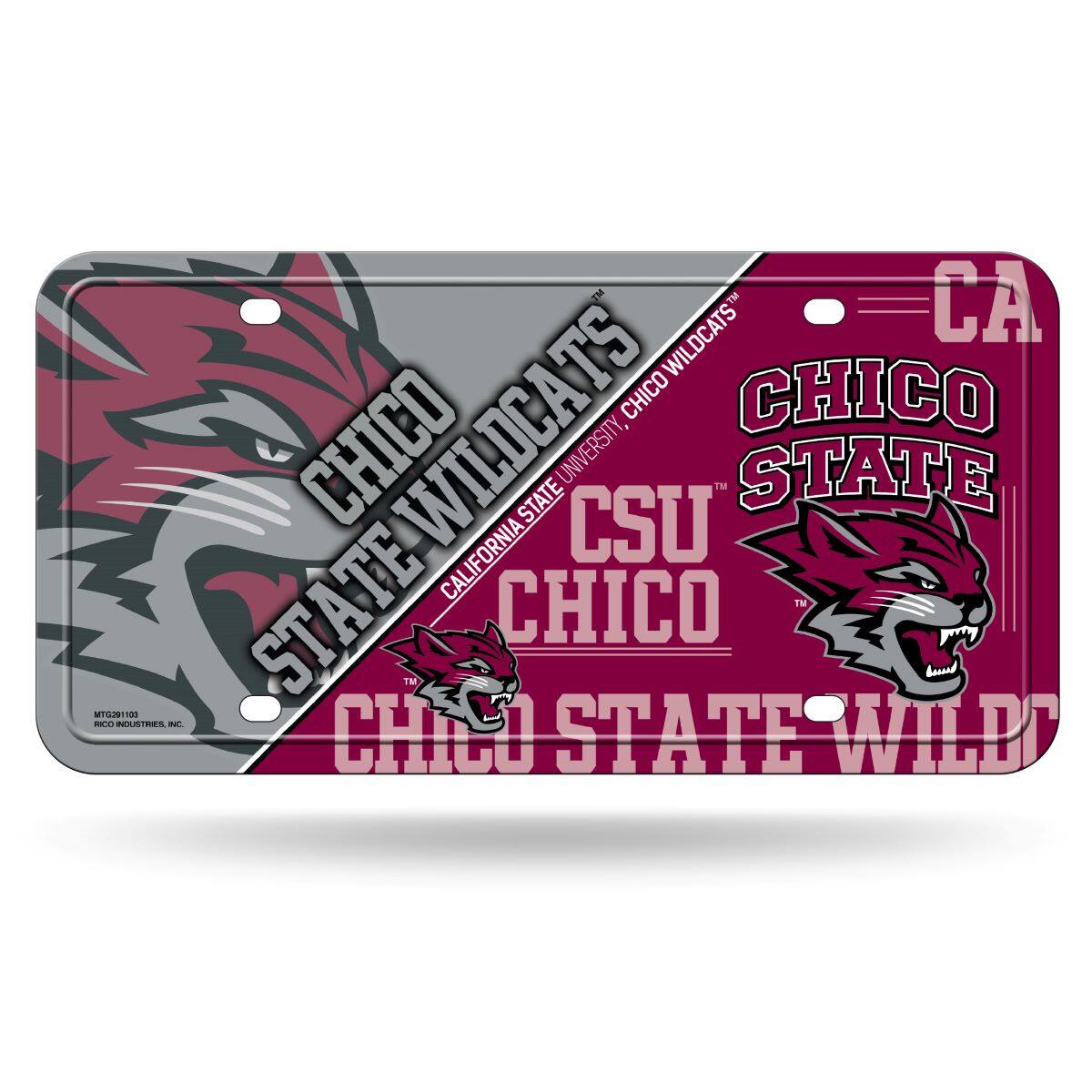 Cal State Chico Wildcats 12x6 Metal License Plate Auto Tag