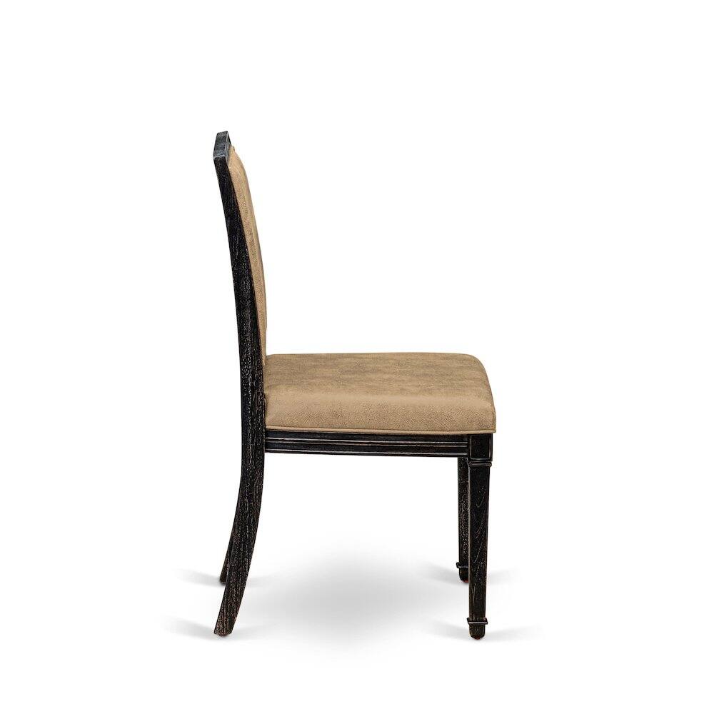 Alt View 4. East West Furniture - Upholstered Dining Chairs Set of 2 - Brown.