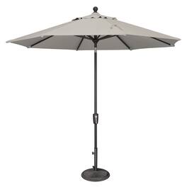 Mondawe - 9' Octagon Patio Umbrella Push Button Tilt Black Frame - Silver