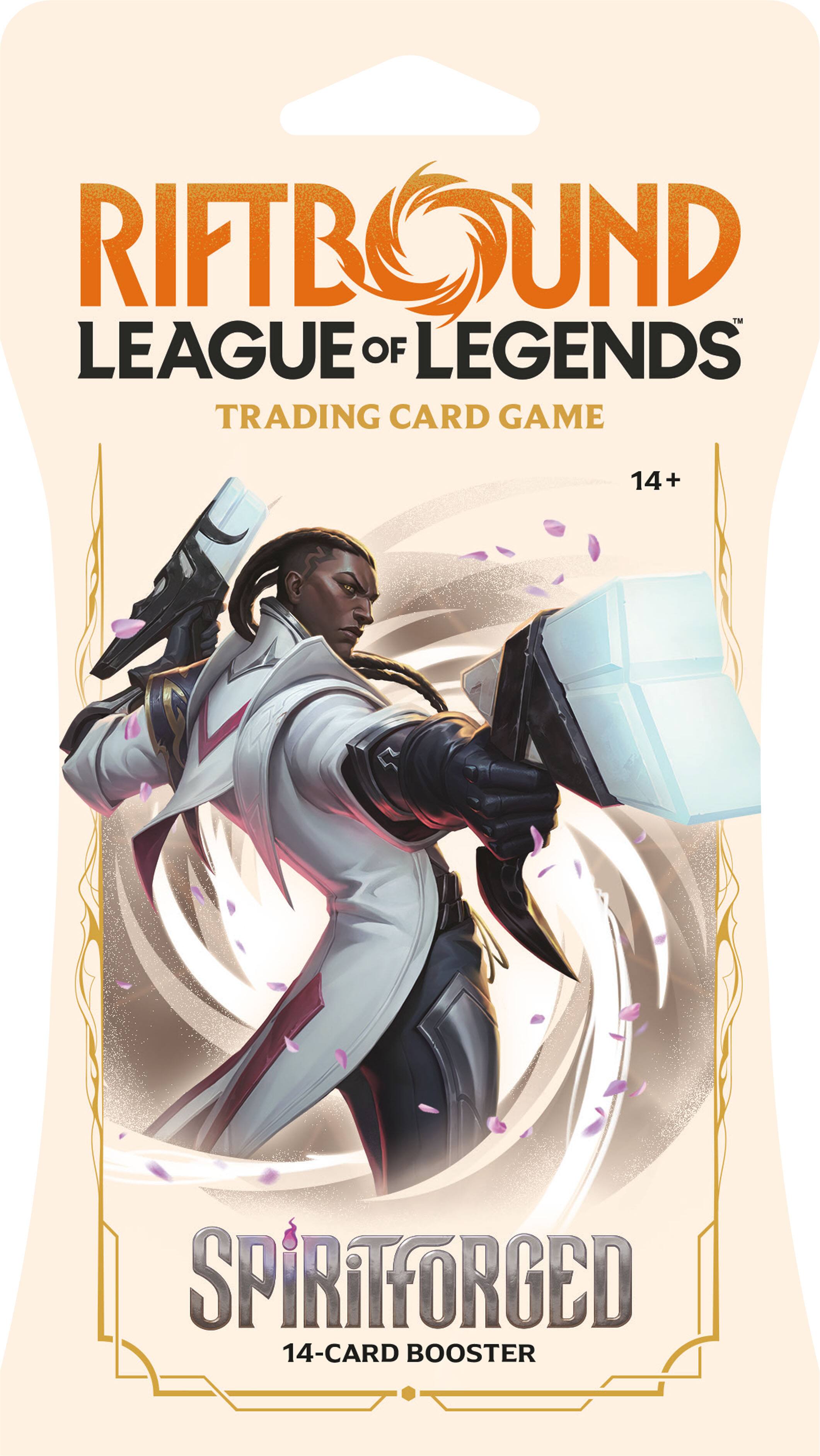 RIFTBOUND  
LEAGUE OF LEGENDS  
TRADING CARD GAME  
14+  
SPIRITFORGED  
14-CARD BOOSTER