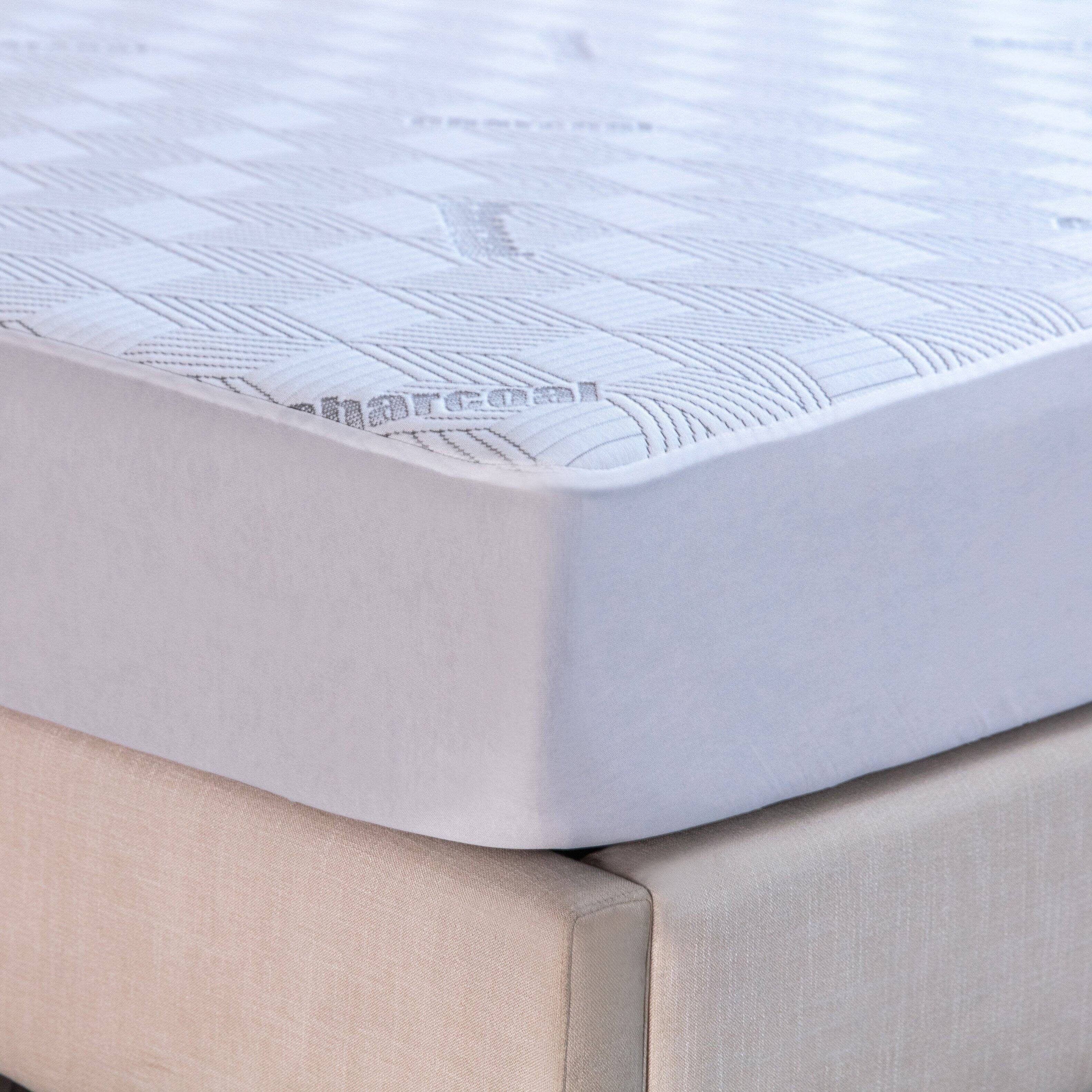 Alt View 2. Bibb Home - Bibb Home Charcoal Infused Waterproof Mattress Pad - Standard.